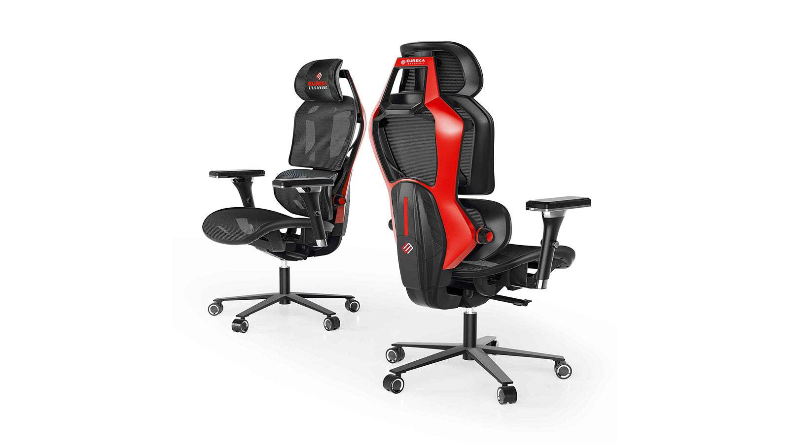EUREKA ERGONOMIC Typhon Home Office Gaming Chair: Breathable Mesh Red