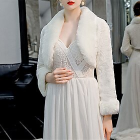 Shawls Women's Wrap Pure Elegant Long Sleeve Polyester Wedding Wraps With Pure Color For Wedding Fall  Winter