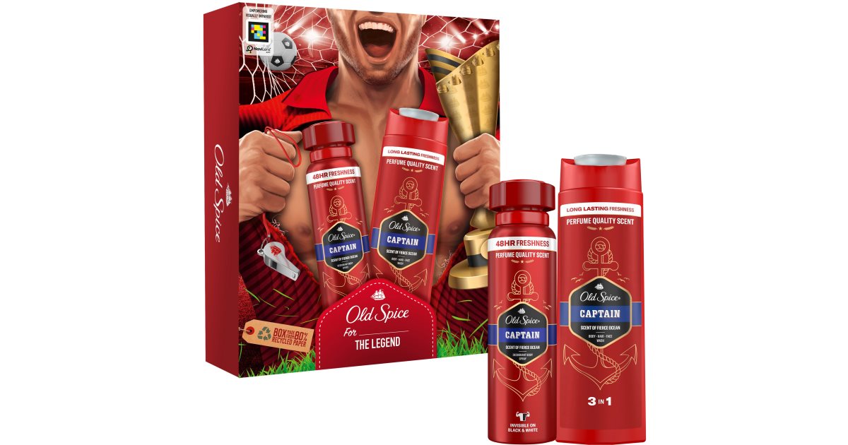 Old Spice Captain For The Legend presentset för män Deodorant Spray 150ml + Duschgel för män 250ml