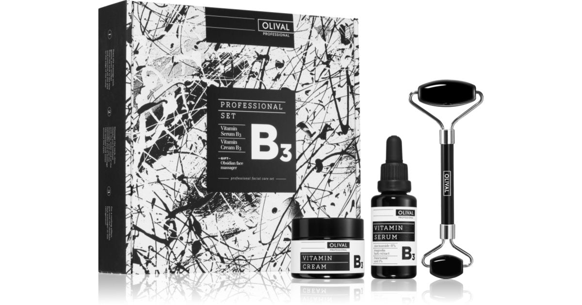 Olival Kit de soins du visage professionnel B3 pour peaux grasses et mixtes Crème vitaminée pour peaux grasses et mixtes 50 ml + sérum visage léger po