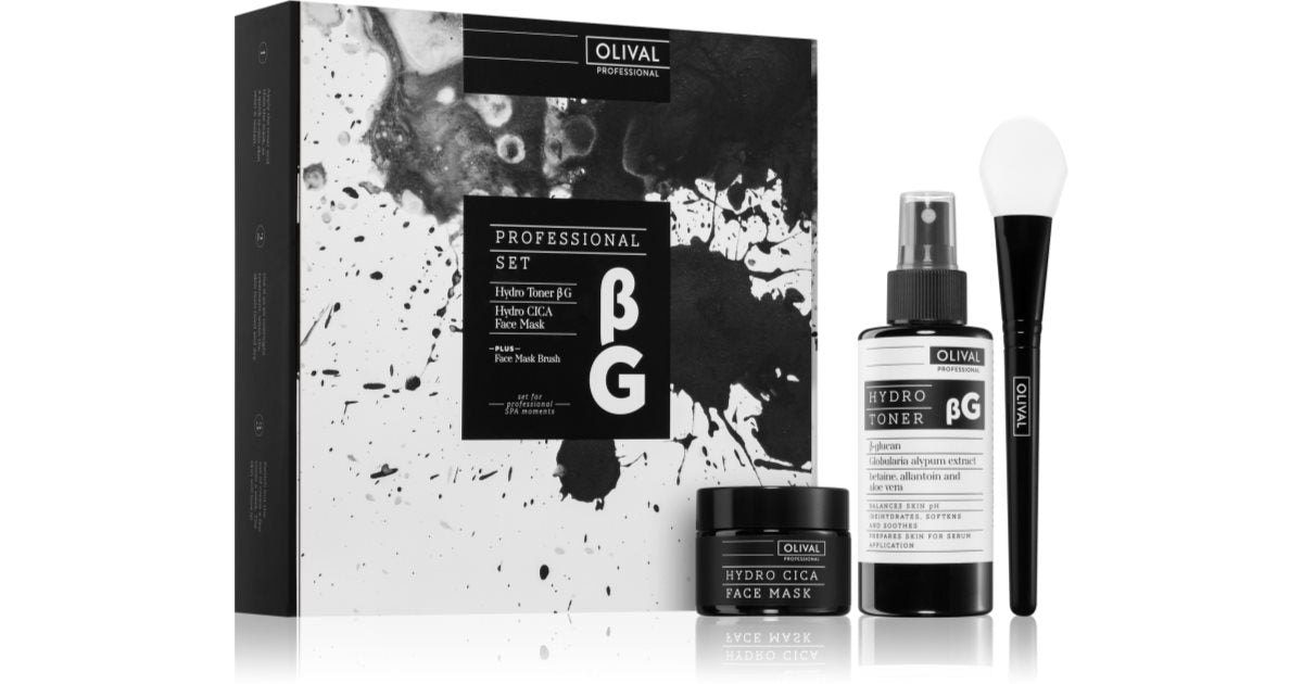 Olival Professional βG gift set for intense skin hydration rebalancing hydrating tonic lotion pH skin 150 ml + intense hydrating face mask 30 ml + bru