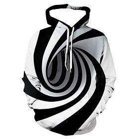 Men's Hoodie Hoodie Sweatshirt Black Hoodie Golf Pullover Sweatshirt White Purple Hooded Geometric 3D Print 3D Print Basic Casual Fall Winter Clothing Apparel