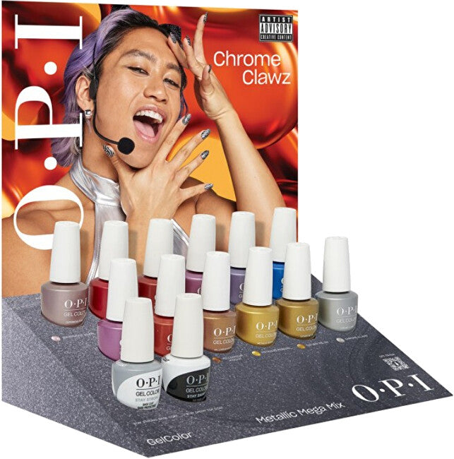 Opi Gel Color Metallic Mega Mix Nail Polish Set 14pcs