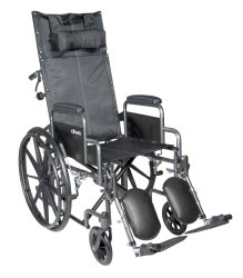 McKesson Reclining Wheelchair, 18" Seat Width