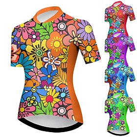 21Grams Women's Cycling Jersey Short Sleeve Bike Top with 3 Rear Pockets Mountain Bike MTB Road Bike Cycling Breathable Moisture Wicking Quick Dry Reflective S
