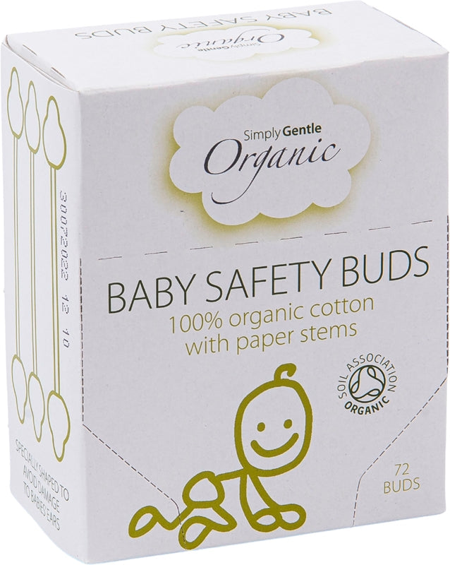Simply Gentle Organic Baby Safety Buds Cotton Buds for Babies and Children 72 Pieces