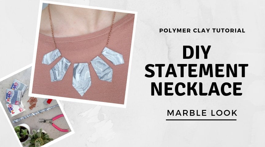 Beautiful DIYs with Polymer Clay: Marble Statement Necklace