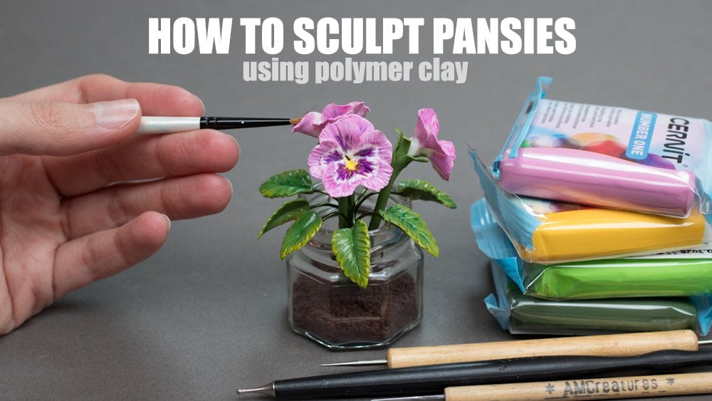 Sculpture : Making Realistic Pansy Flowers from Polymer Clay