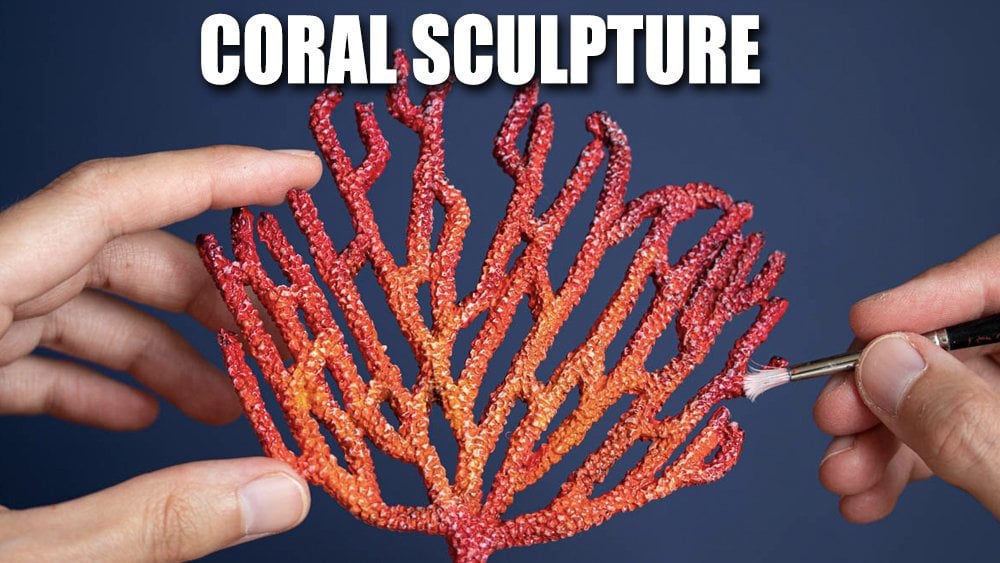 How to Sculpt - Coral : Red Gorgornian Sea Fan - Polymer Clay-Modeling Clay