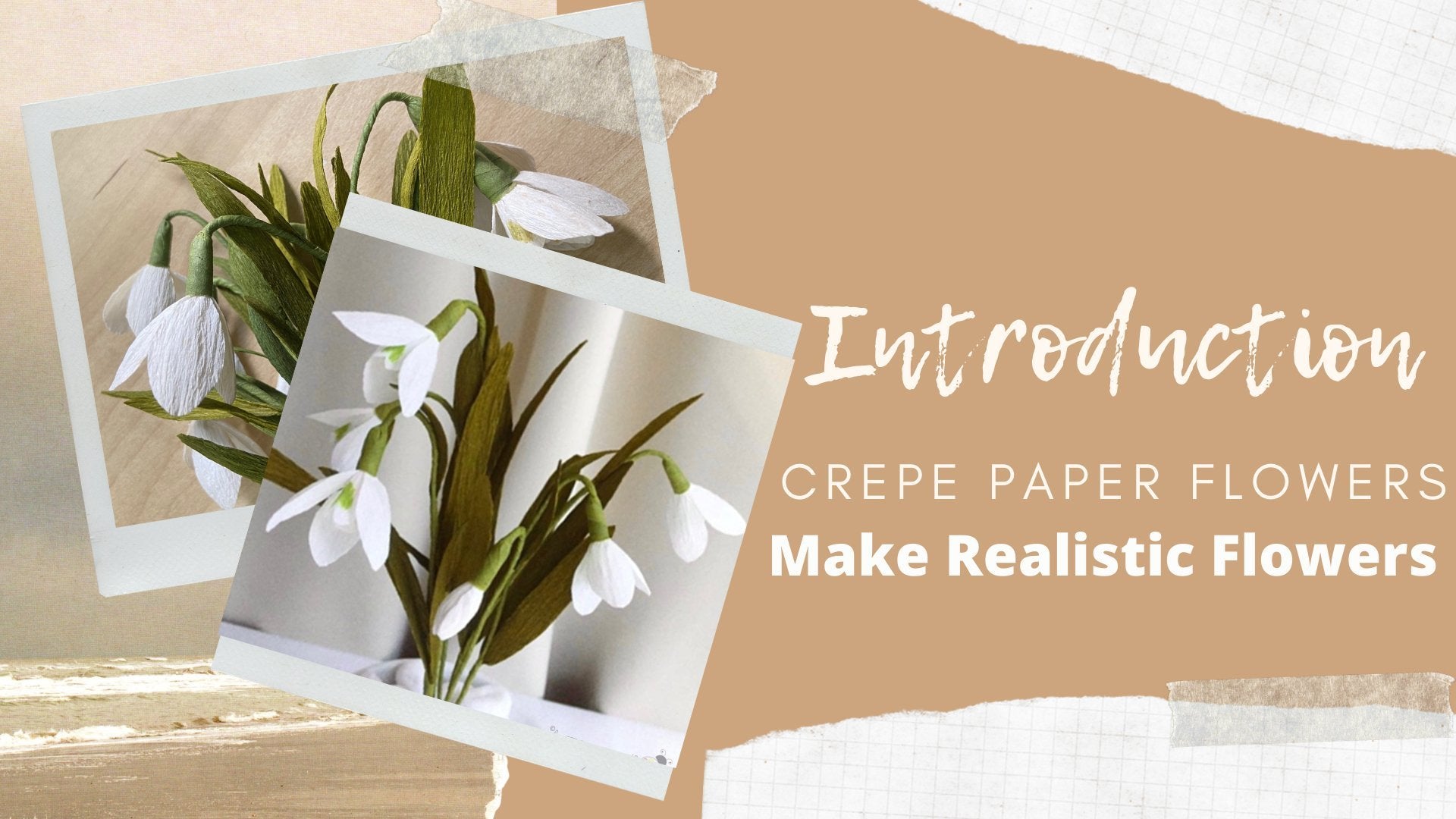 Crepe Paper Snowdrops- Make Realistic Flowers with my Easy to follow Instuctions