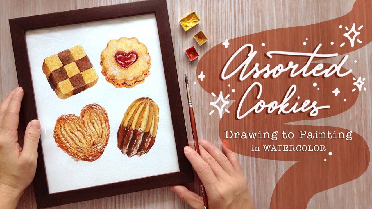 Assorted Cookies from Drawing to Painting with Watercolours