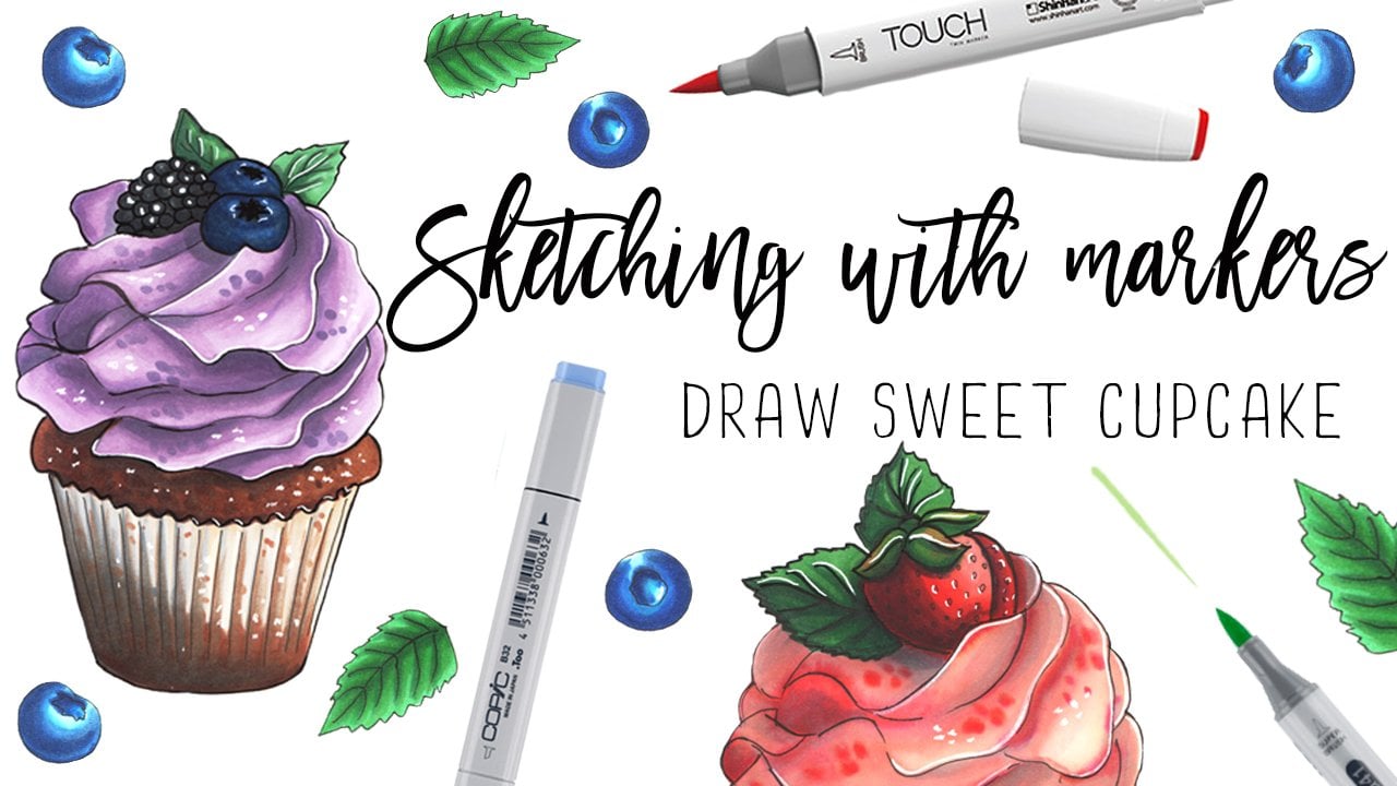 Sketching With Markers: Draw a Sweet Cupcake