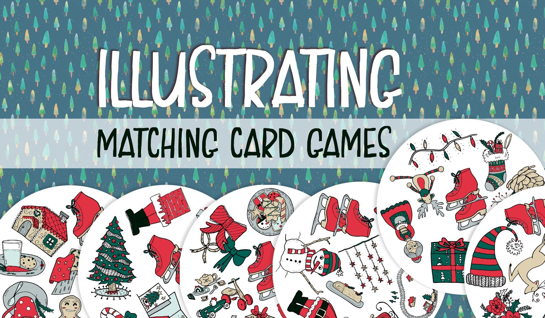 Illustrate matching cards games.