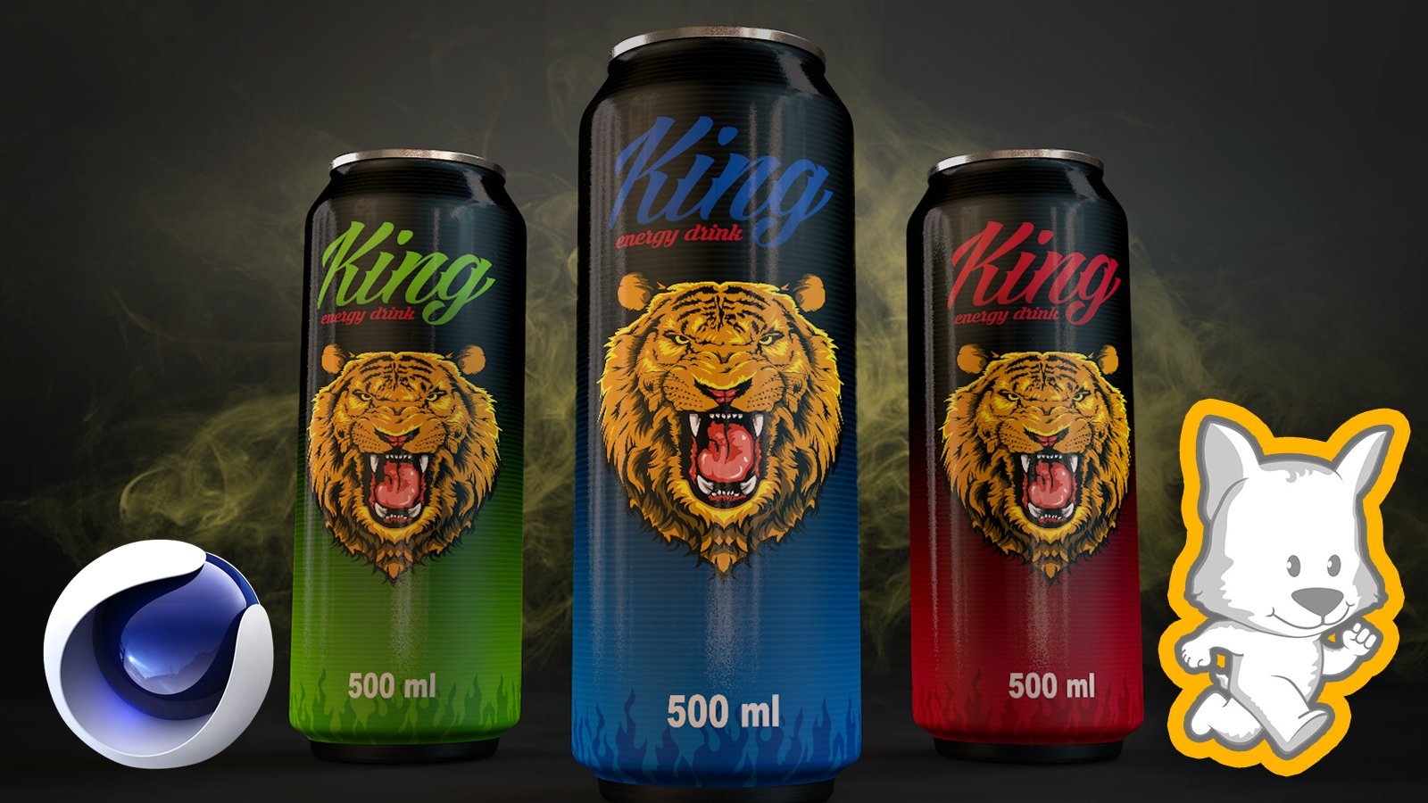 3D Product Visualization in Cinema 4D - Model, texture and render an Energy Drink Poster