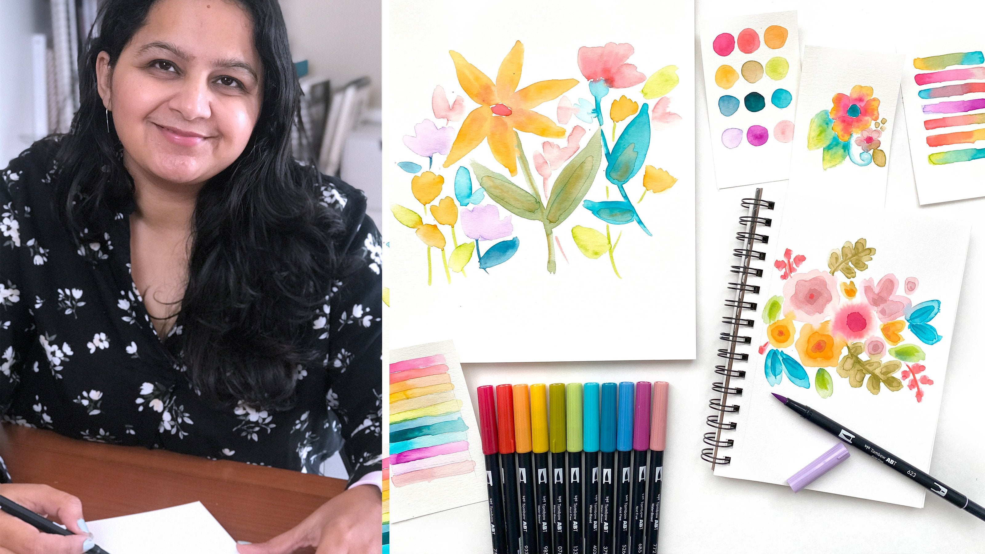 How to Watercolor with Brush Pens for Beginners