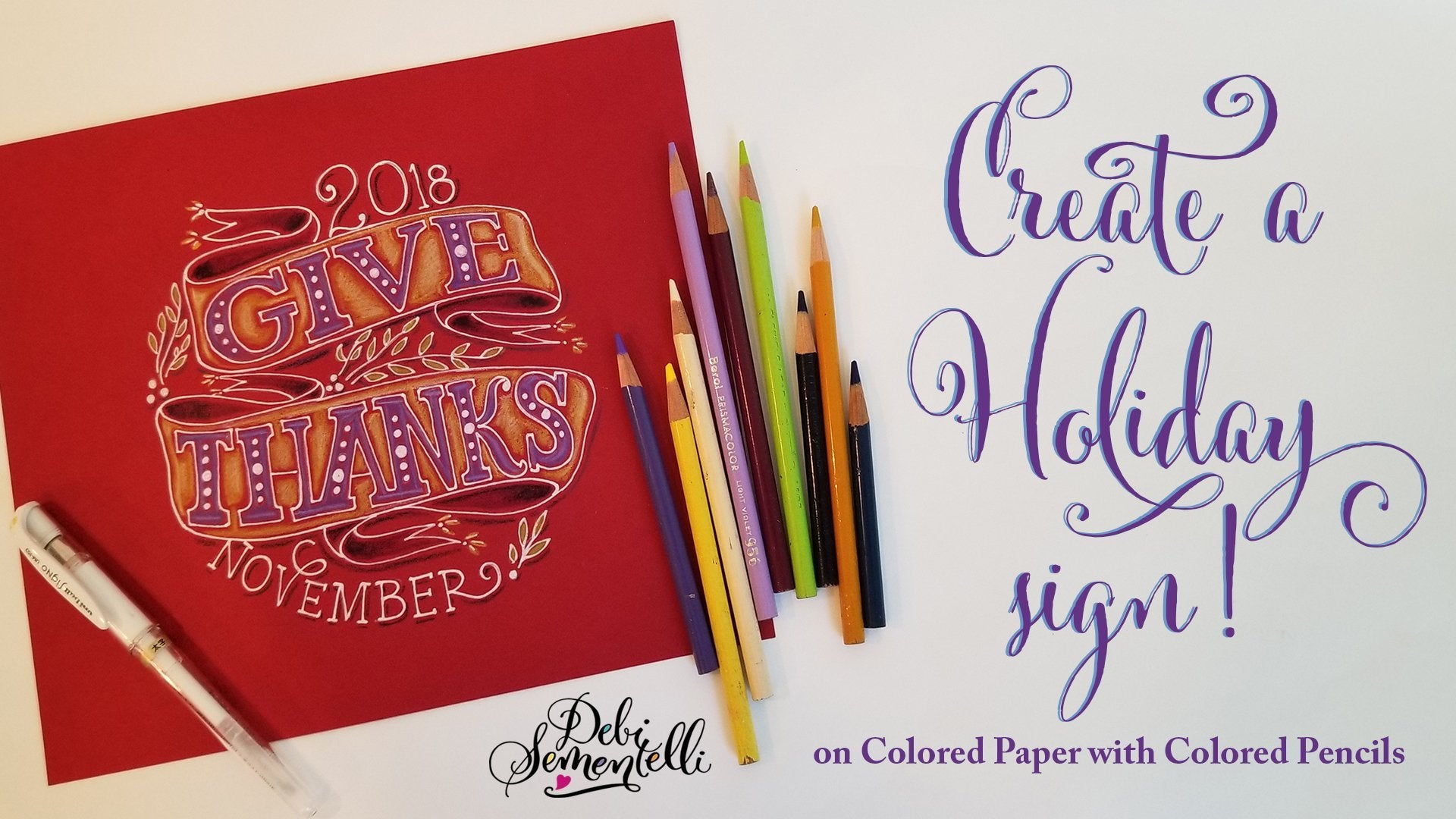 Hand Drawn Letters on Colored Paper: Create a Holiday Sign