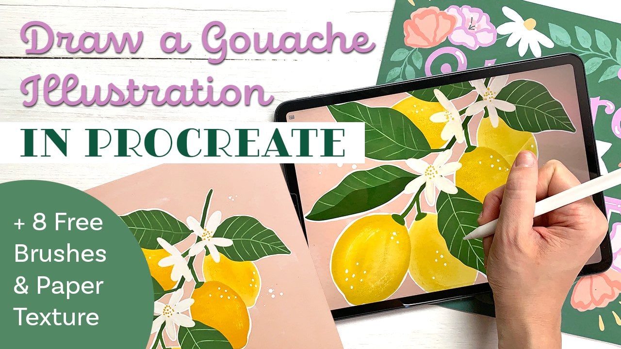 Draw a Gouache Illustration in Procreate + Free Brushes and Paper Texture