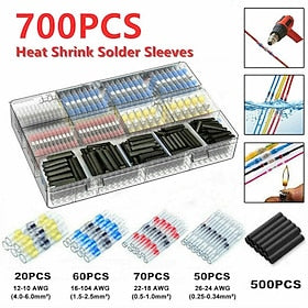 Electrical Wire Connectors Insulated Butt Splice Heat Shrink Solder Terminal Waterproof Butt Connectors Wire Cable Terminal
