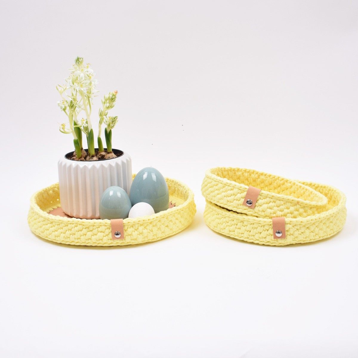 Dekorative Tabletts mit Lederboden - Ostern