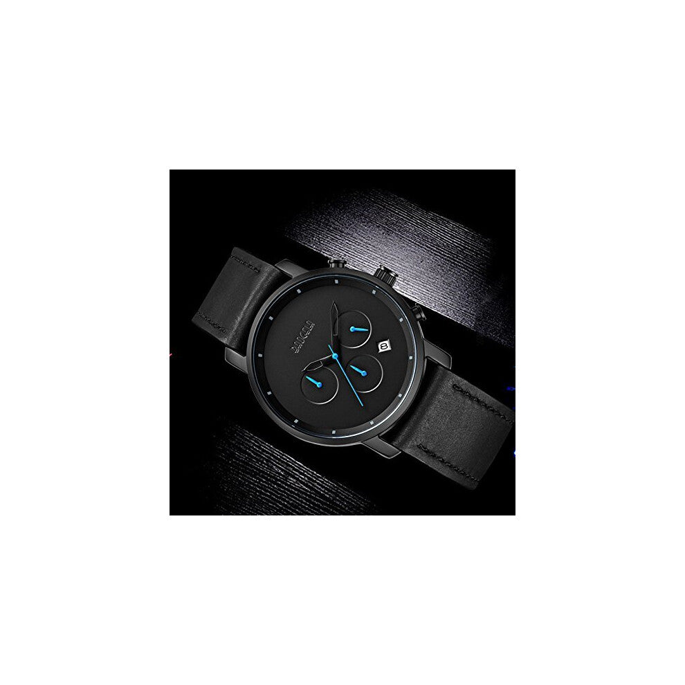 Baogela Chronograph Analogue Leather Bracelete Wristwatch
