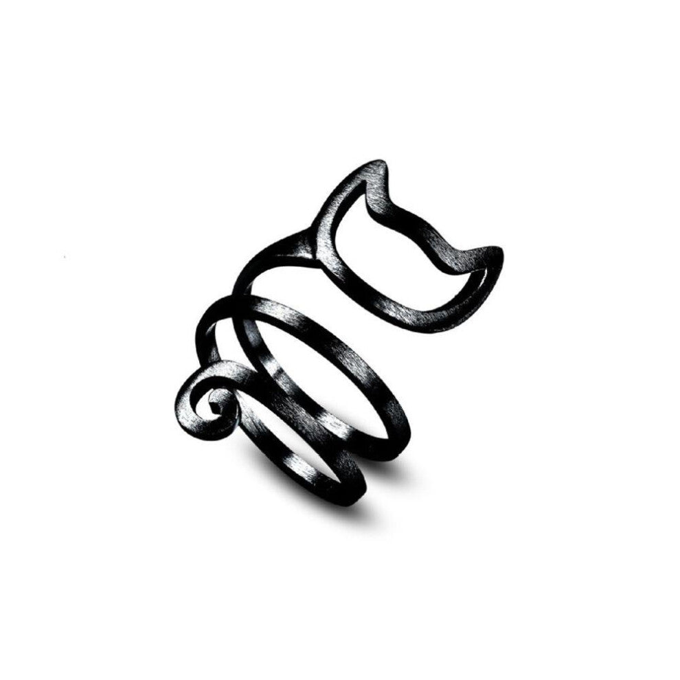 Silver Twine Cute Cat Silver Ring Young Girl or Women Jewelry Silver Rings For Women Wrap Finger Ring Adjustable Jewelry Gift
