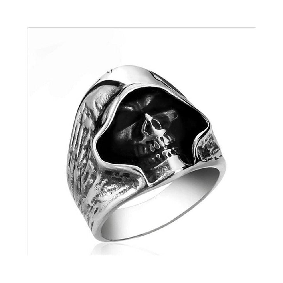 fashion Men Tough guy punk style Retro grim Reaper skull rings high quality 316L Biker