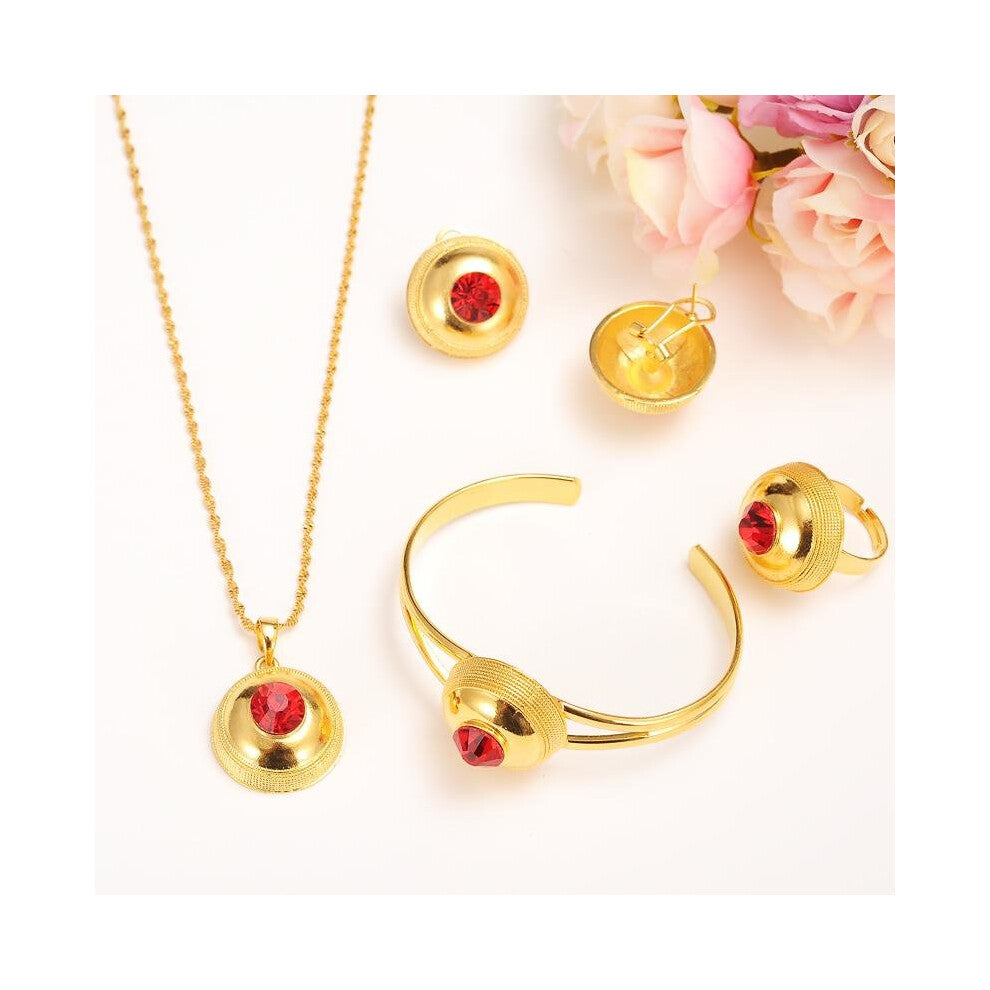 Bangrui 2017 Ethiopian Ethnic Jewelry sets Necklaces-Earrings-Ring-Bangle Gold Color African Habesha Gift Eritrea sets