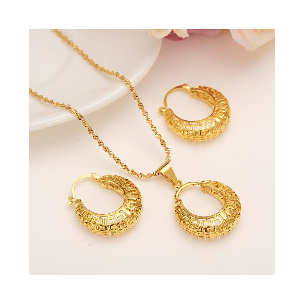 african Habesha Set Ethiopia Style Necklace-Earrings Gold Color Dubai Jewelry-Sudan women girls Wedding bridal jewelry  Gift