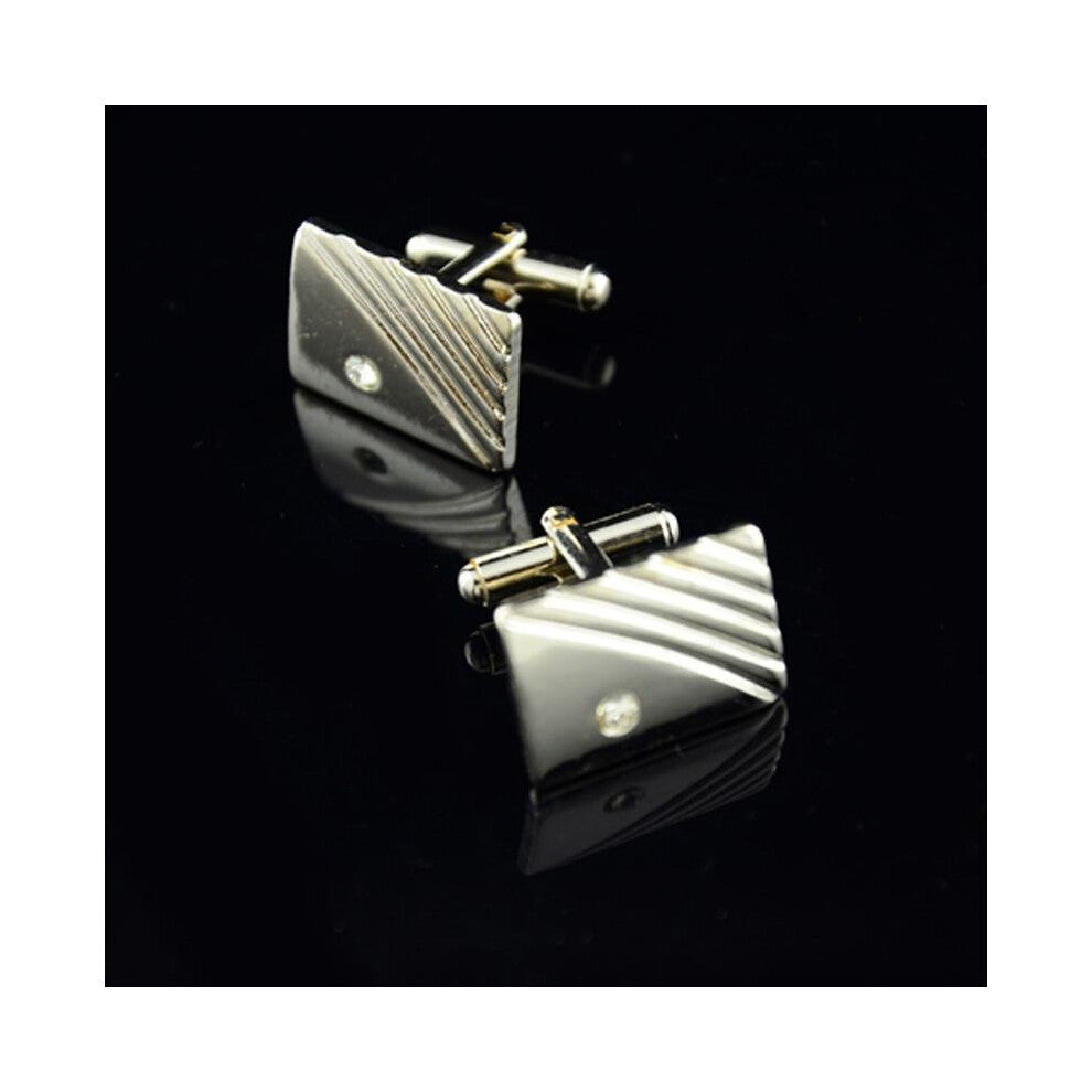Diamond Stripes Cufflinks - Copper Dress Cuff Links for Wedding, Groom & Formal Attire | MPN-KM4A