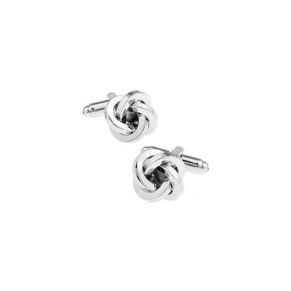 Jewellery 2pcs Mens Classic Love Knot Shirts Cufflinks, Wedding, Colour Silver, 1 Pair (with Gift Bag)