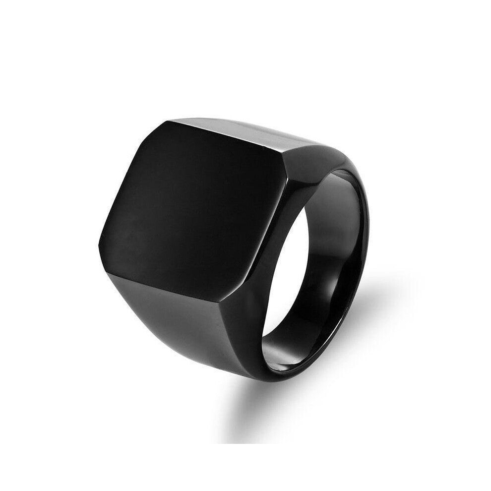 New Solid Polished Stainless Steel Band Biker Men Signet Ring