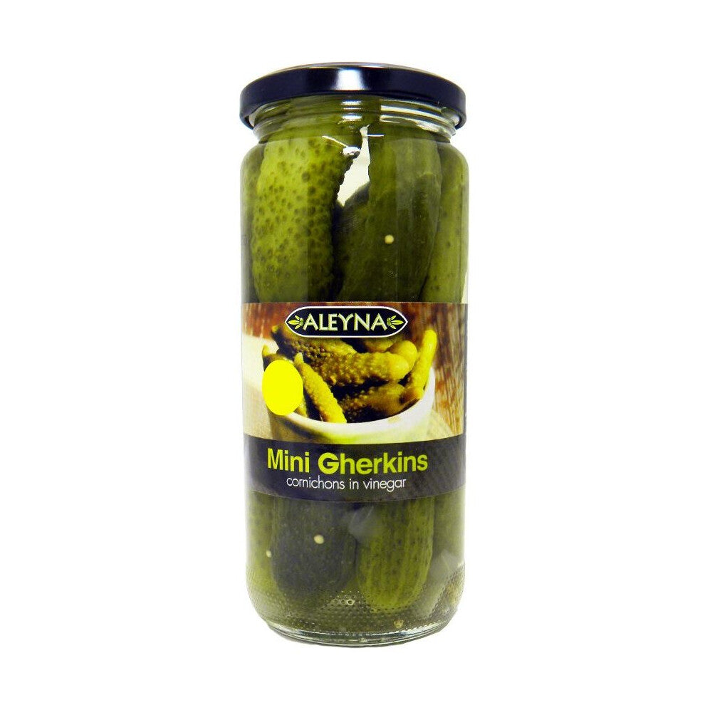 Aleyna Mini Gherkins in Vinegar - 500g Each, Crisp Pickled Cucumbers for Sandwiches
