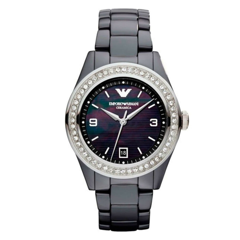 Emporio Armani Ceramic Womens Watch¦Mother Of Pearl Dial¦Ceramic Bracelet¦AR1468