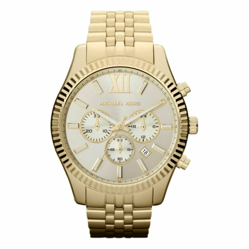 Michael Kors Lexington Men's WatchÂGold Case Chrono DialÂBracelet StrapÂMK8281