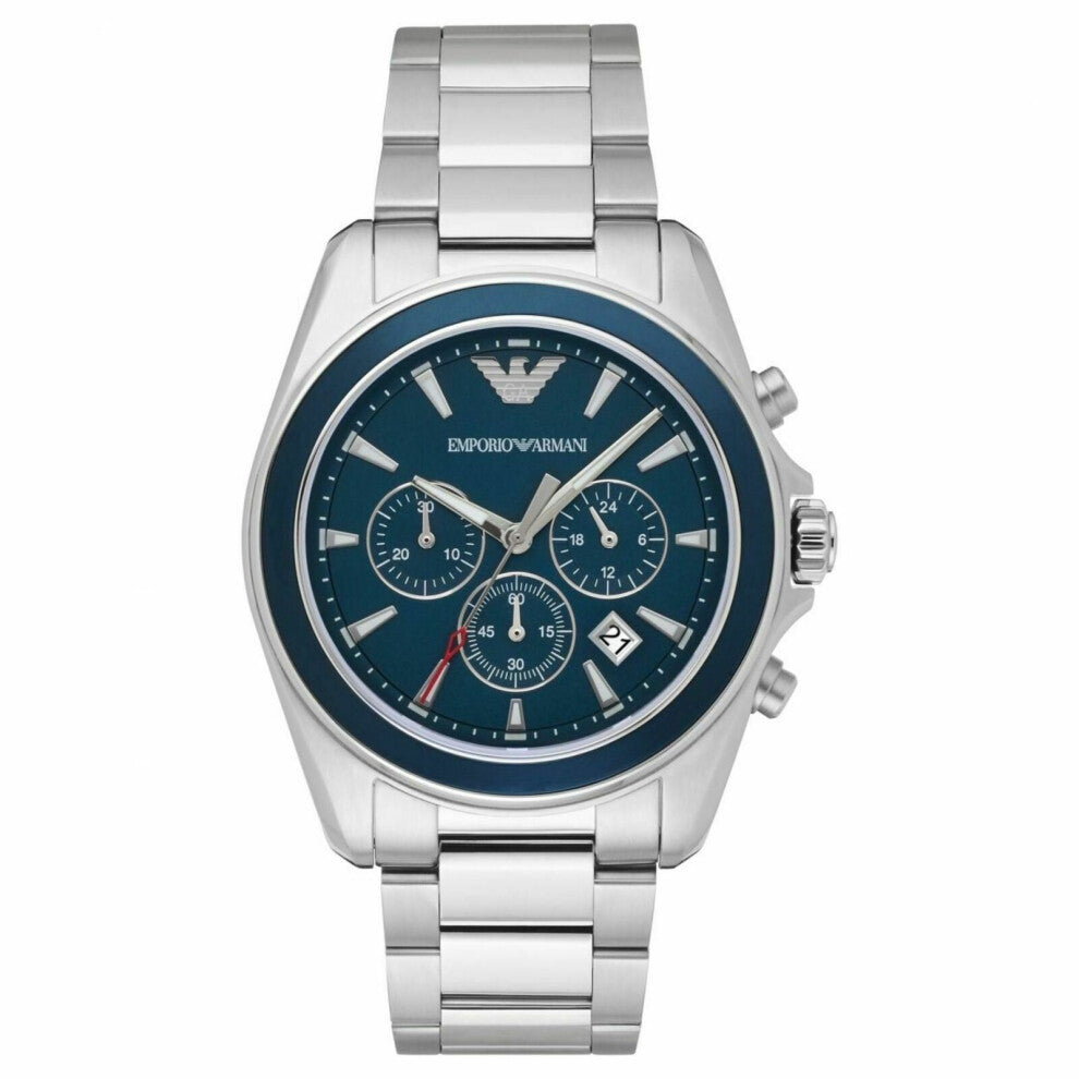 Emporio Armani Men's Sports Watch¦Chronograpg Blue Dial¦Bracelet Strap¦AR6091