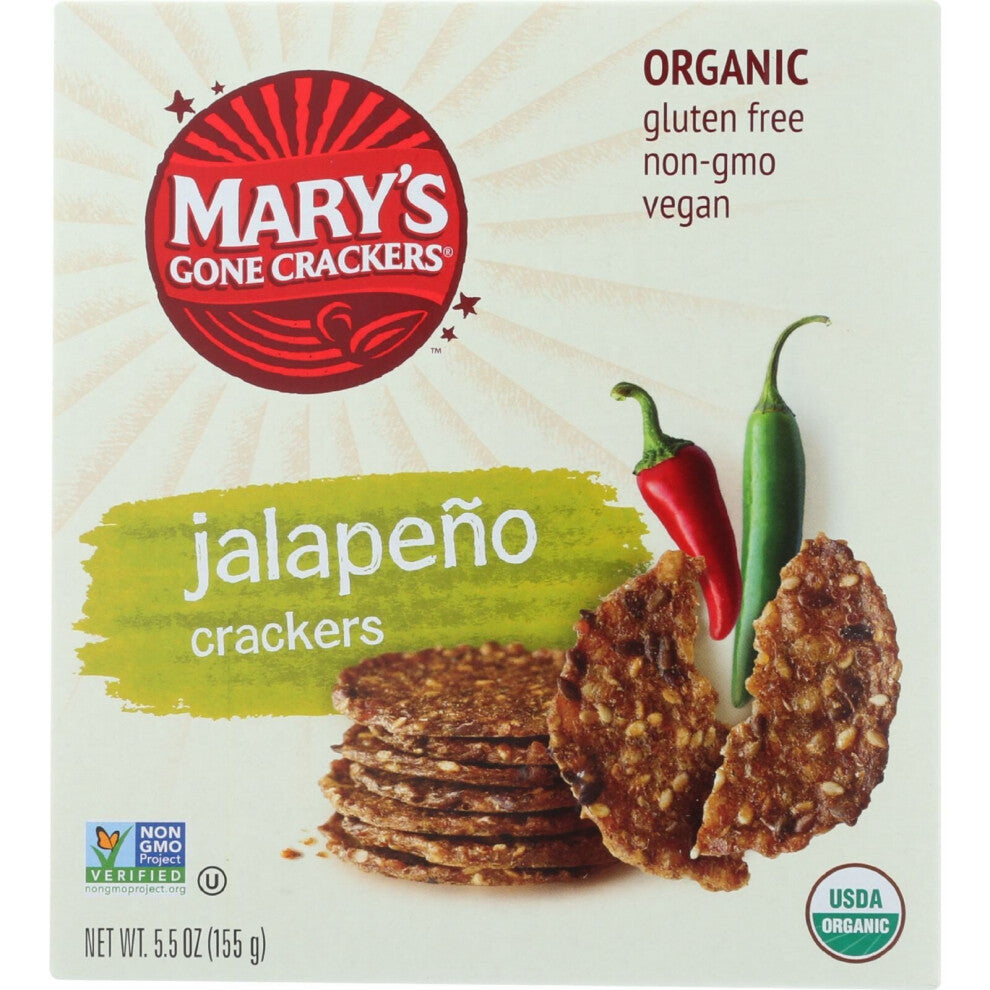 Marys Gone Crackers Crackers - Organic - Hot n Spicy Jalapeno - 5.5 oz
