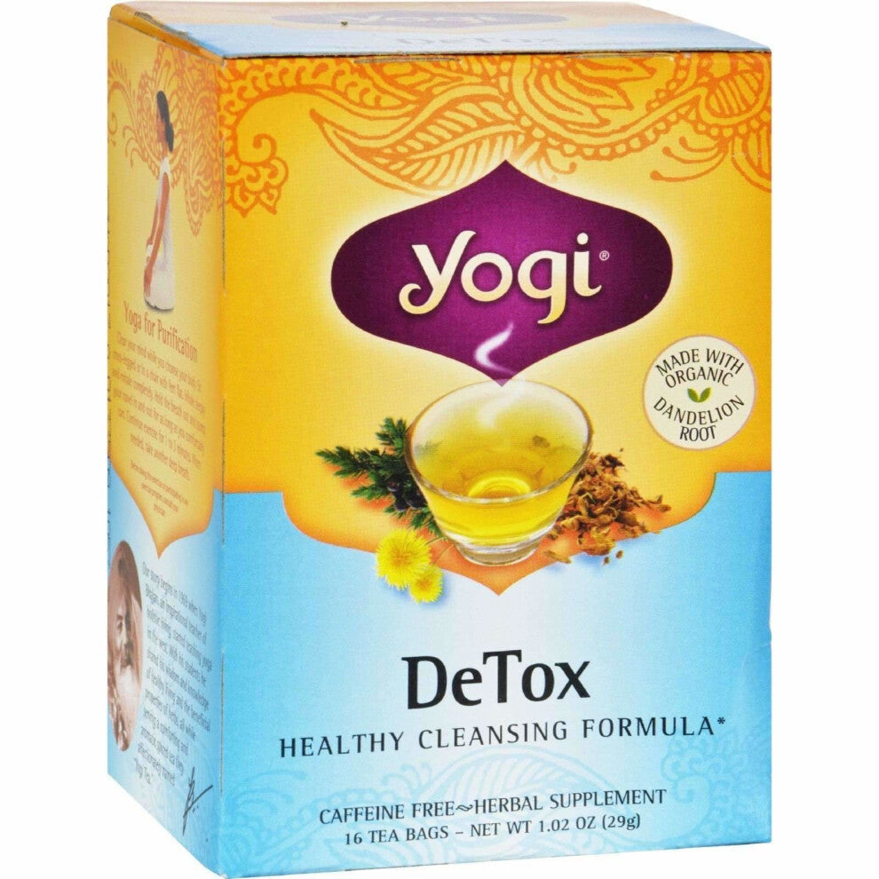 Yogi Detox Herbal Tea Caffeine Free - 16 Tea Bags -