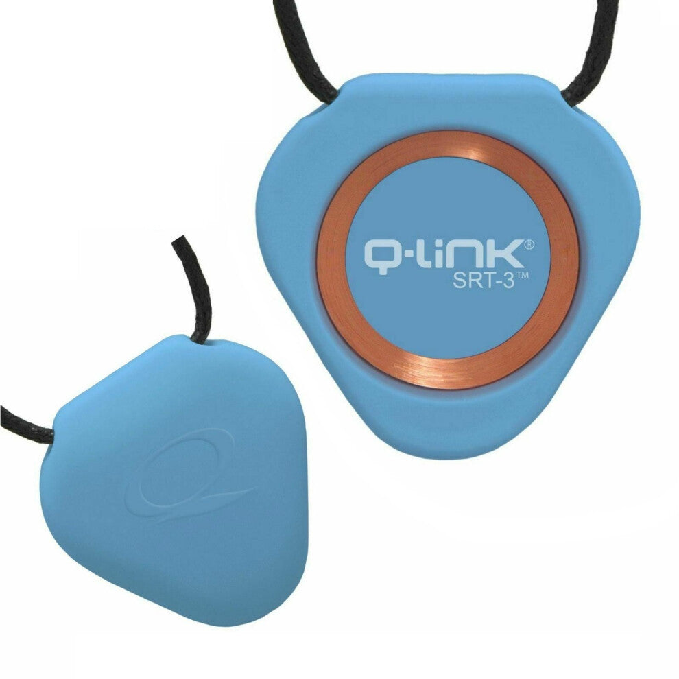 Q-Link SRT-3 Triangle Acrylic Pendant│Personal Energy System│Tran Blue