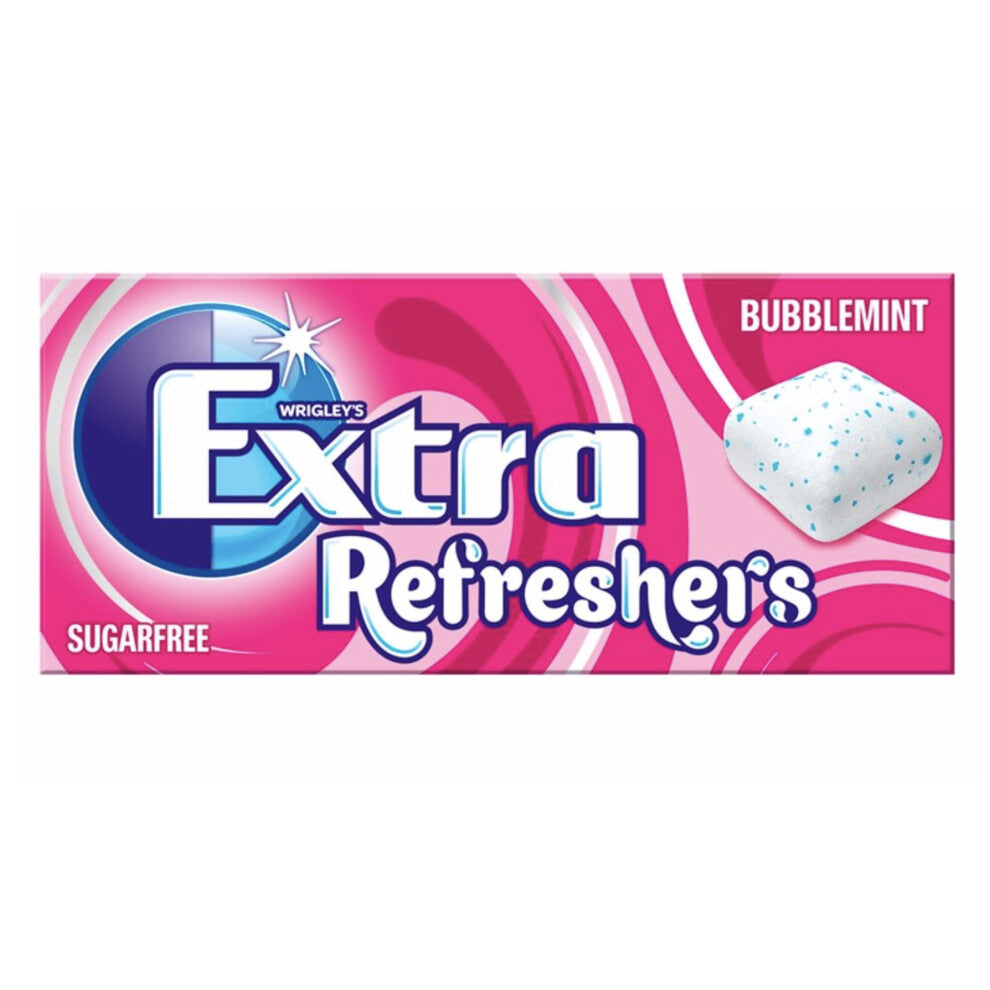 Wrigleys Extra REFRESHERS BUBBLEMINT Chewing Gum 16 x 15.6g SEE DATES