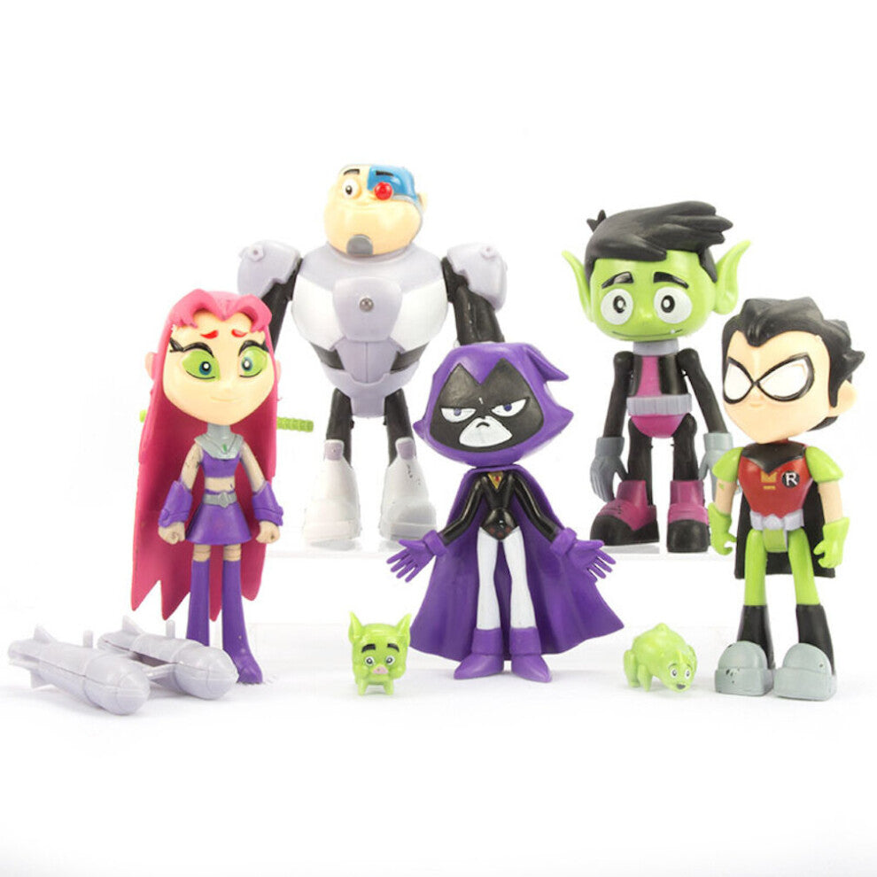 7 PCs-Lot Teen Titans Figure Toy Car Cake Decoration Ornaments Toys