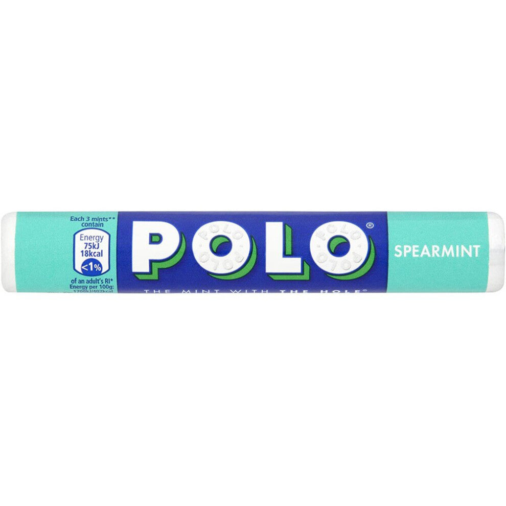 Nestlé Polo Spearmint Mints 32x34g Tubes (1.088kg) - Original Mint with a Hole - Family Favorite SW-NestlePoloSpearMints-32x34g