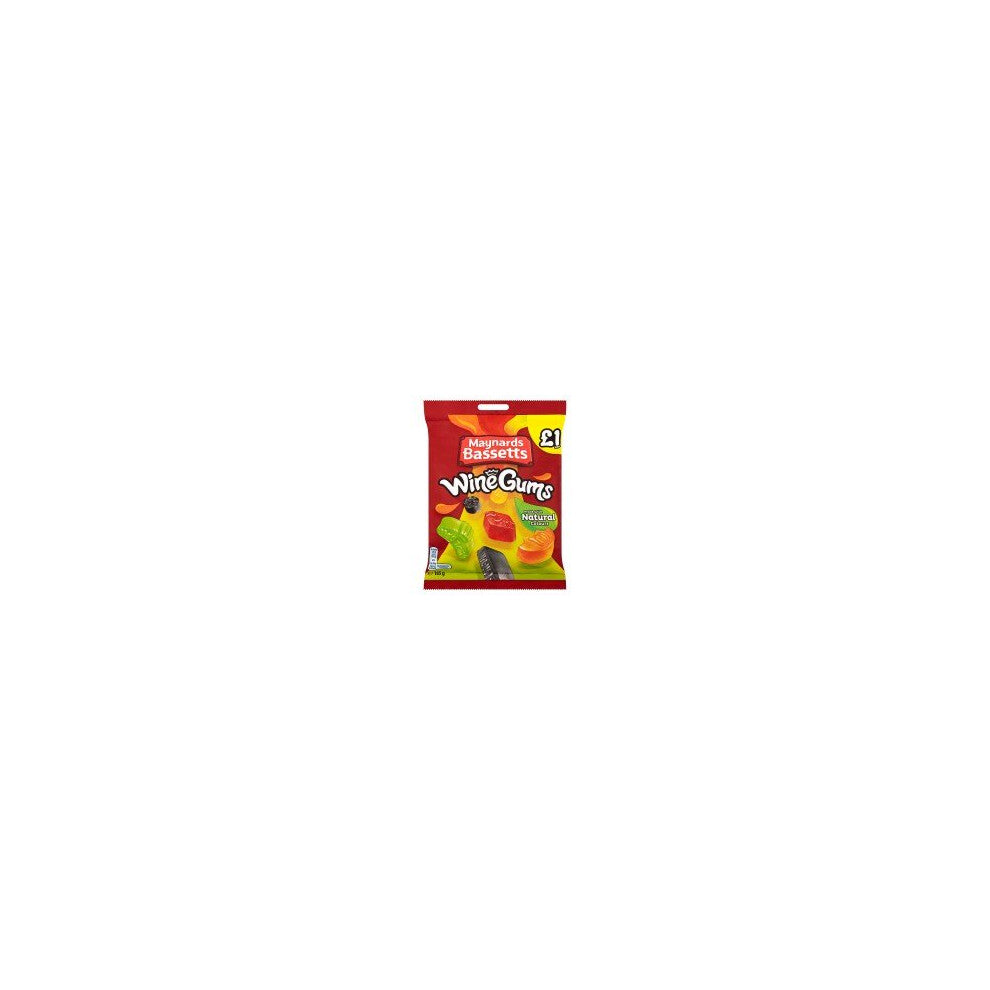 Maynards Bassetts Wine Gums Sweets Bag 165g (12 x 165g)