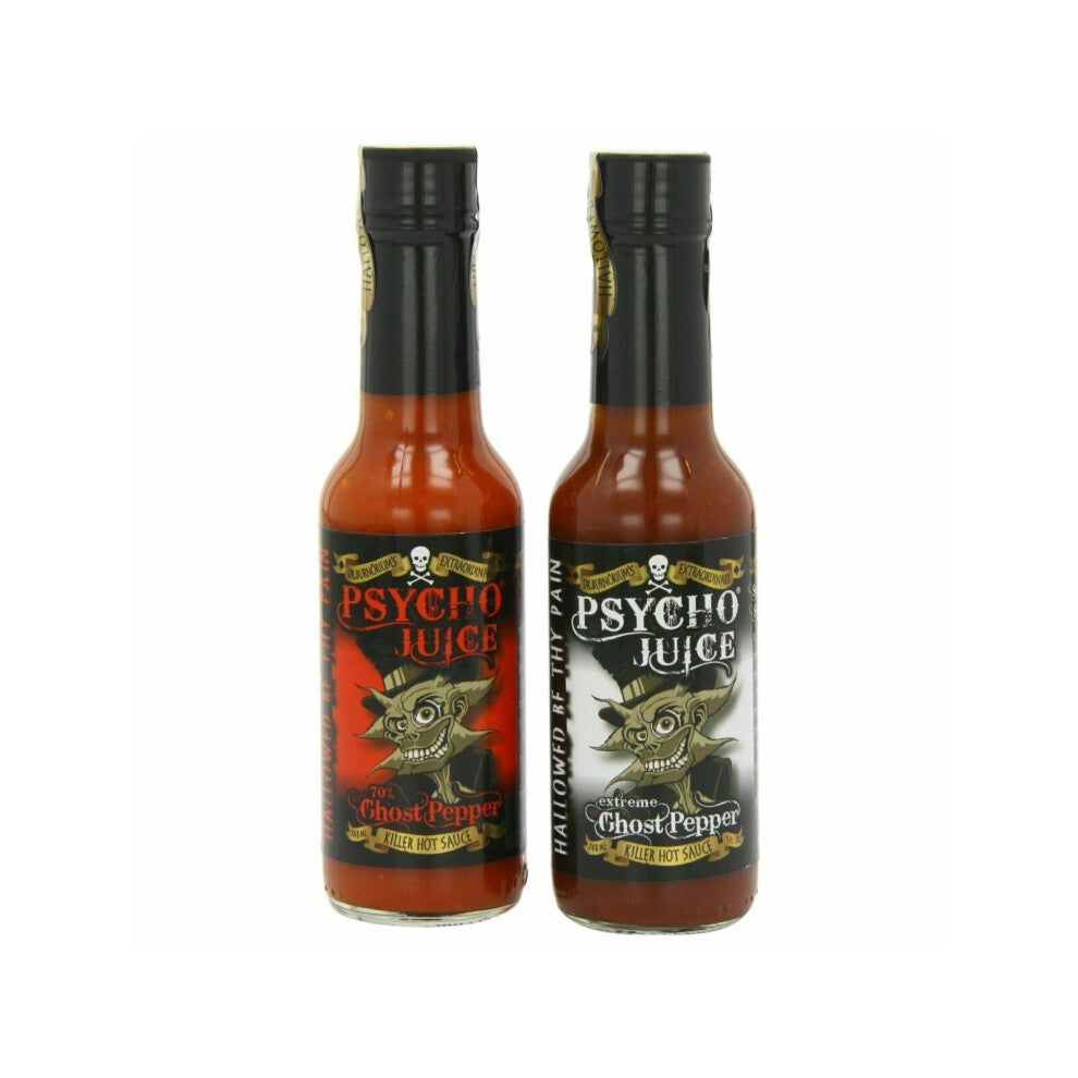 Psycho Juice Set Of 2 Hot Chilli Ghost Pepper Sauces