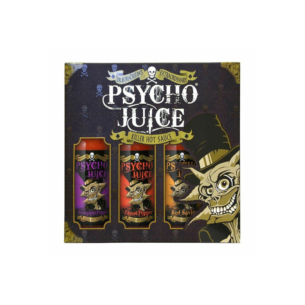Psycho Juice 70% Scorpion Pepper Ghost Pepper Red Savina Chilli Sauces