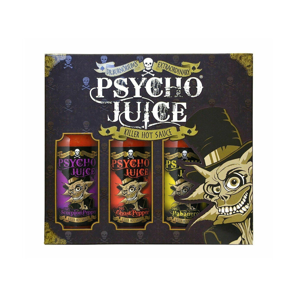 Psycho Juice Ghost Pepper 70% Habanero Pepper 70% Scorpion Hot Sauces