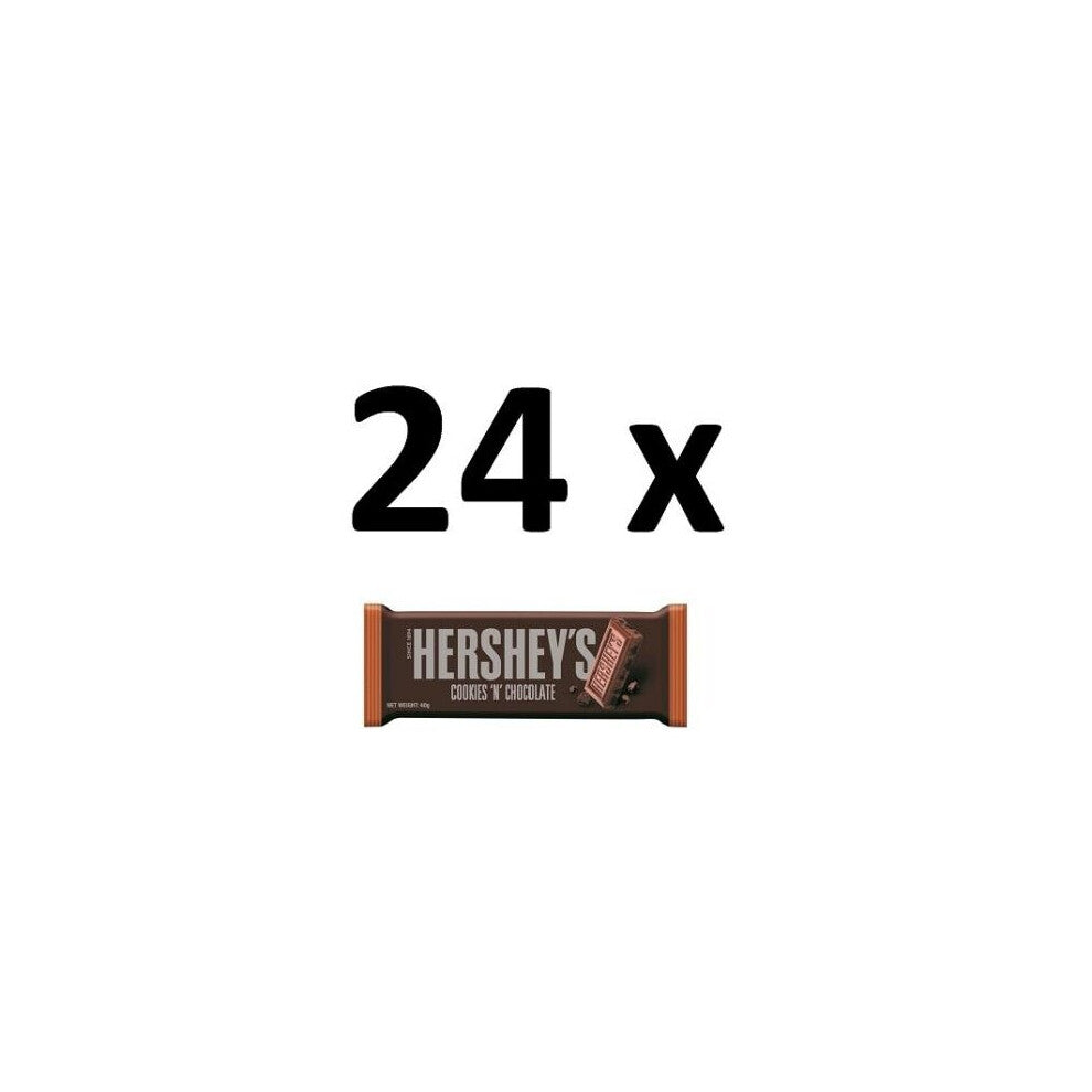 24 x Hershey's Cookies 'N' Chocolate Bar 40g FULL CASE BBE 16-07-20 BARGAIN BULK