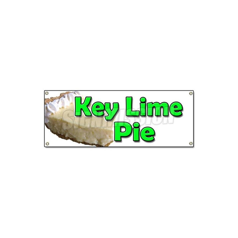 SignMission B-120 Key Lime Pie 48 x 120 in. Key Lime Pie Banner Sign - Bakery Eggs Sweets Pie Graham Cracker Crust