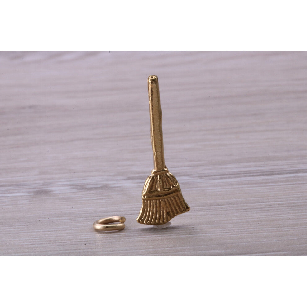 9ct Gold Witches Broomstick Charm