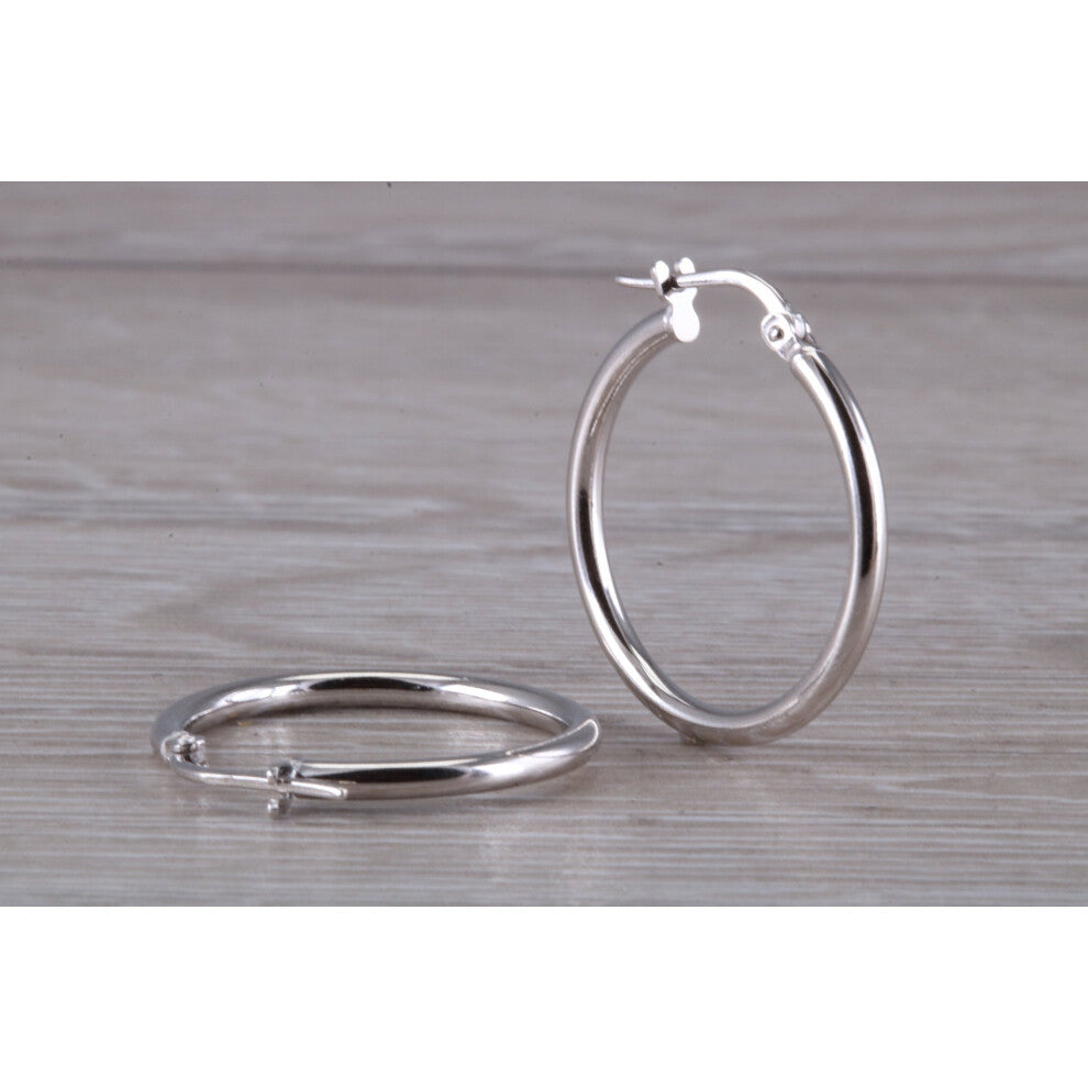 Sterling Silver 42mm Round Large Creole Earrings Hoops