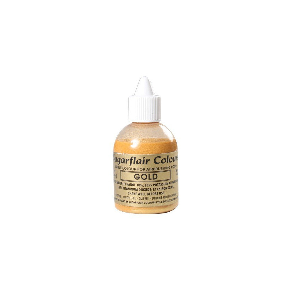 Sugarflair Airbrush Colours 60ml - Glitter Gold